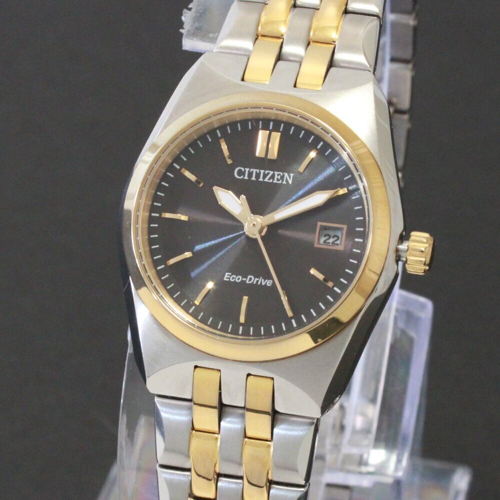 Citizen Eco Drive Ladies Corso Two Tone Black Dial 28mm - Picture 7 of 12